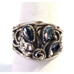 Hematite and Sterling Women's Ring sz 8
